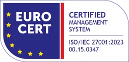 EUROCERT certified management system ISO/IEC 27001:2023, certificate 00.15.0347
